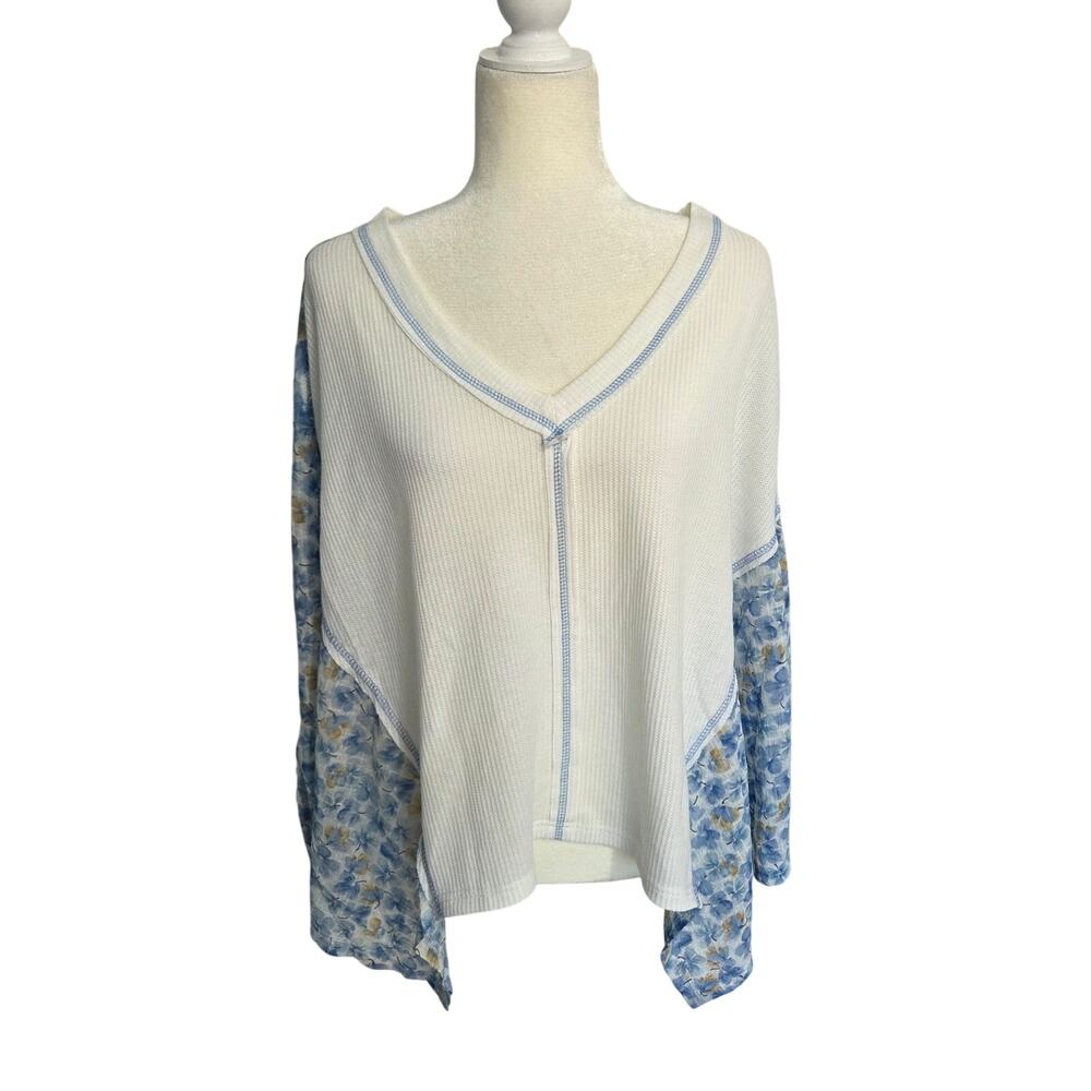 POL Women's Size Small Oversized Waffle Knit Top